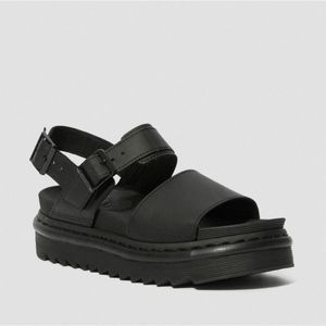 Dr Martens Voss Sandal Black Hydro Leather Platform